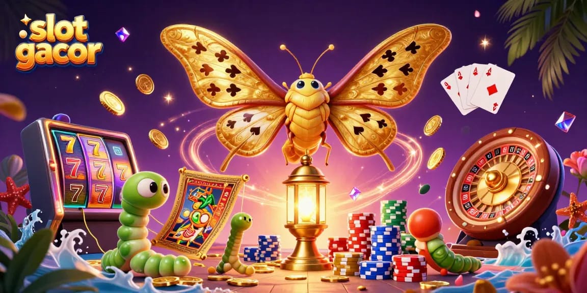 Experience the thrill of slot gacor with a vibrant scene of 3D characters and casino elements.