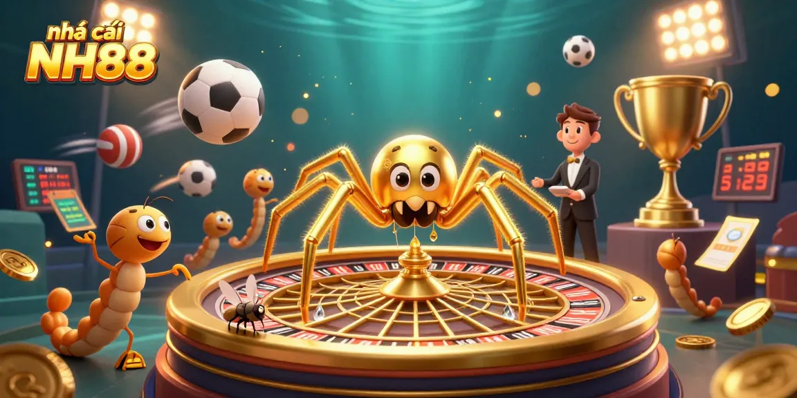 Engage in thrilling bets with nhà cái NH88 at an intricate casino-themed illustration.