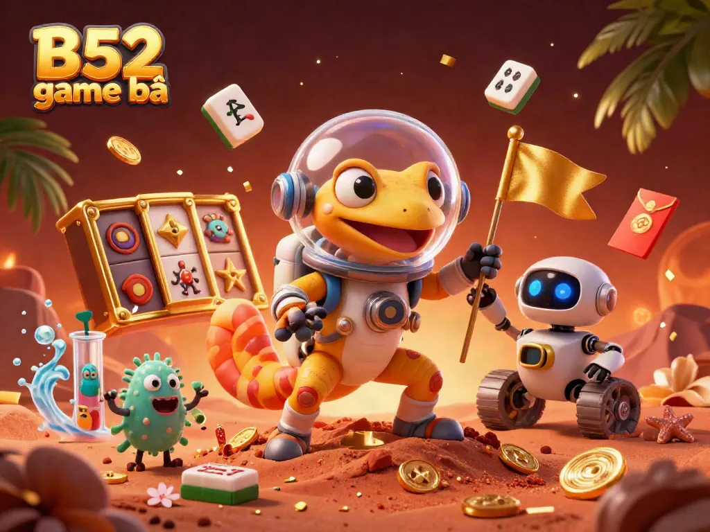 Immerse in B52 game bài where a Martian gecko discovers riches in a vibrant casino scene.