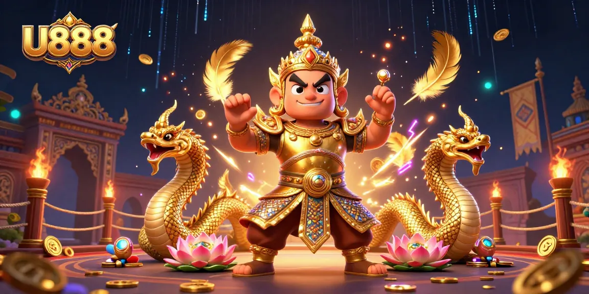 U888 offers thrilling cockfighting bets amidst fierce guardians and glittering gold coins.