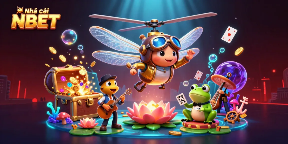 Experience the excitement at Nhà cái NBET with a vibrant underwater casino scene featuring unique characters.