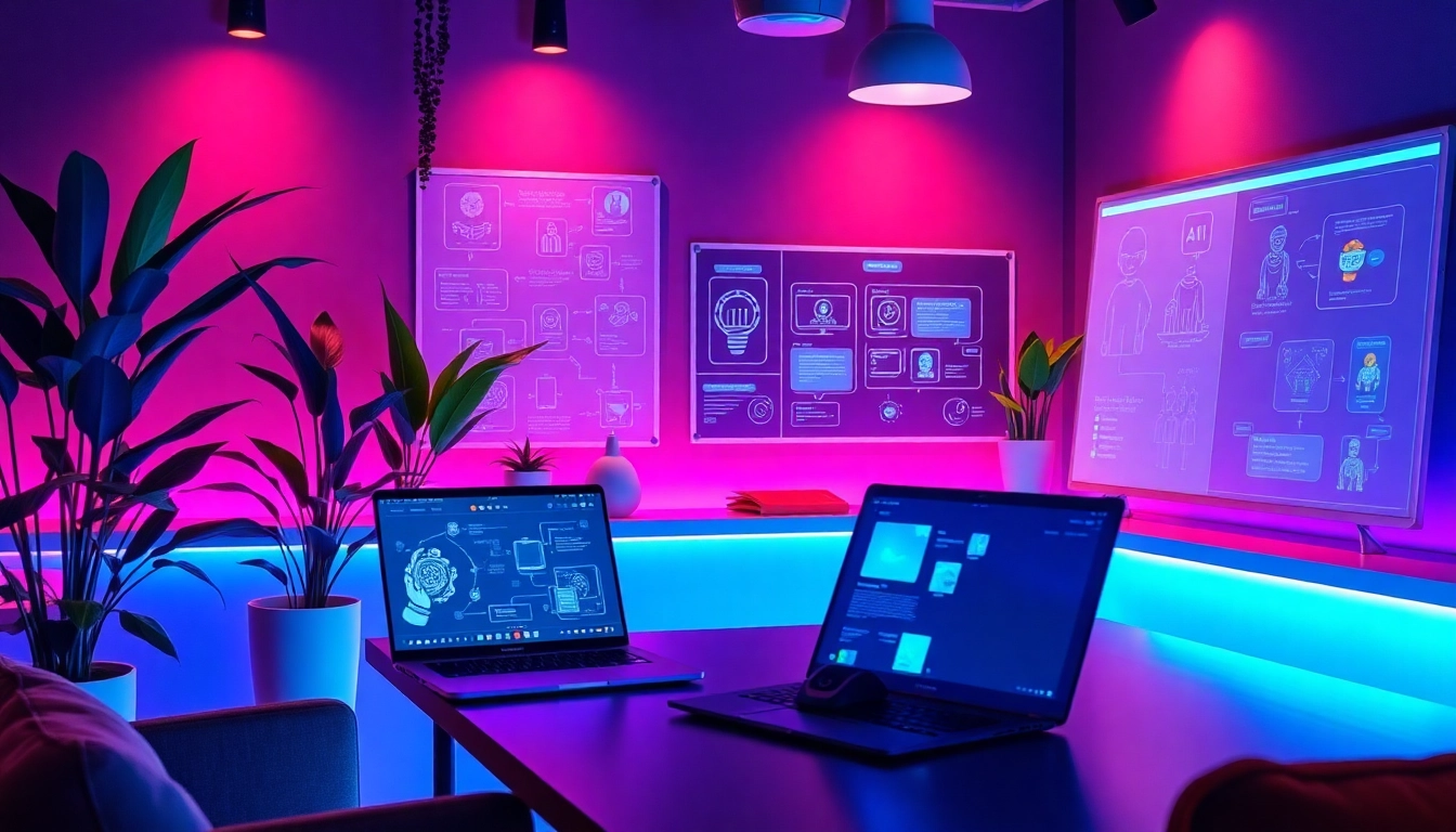 Engaging workspace showcasing Crushon AI technology and innovation.