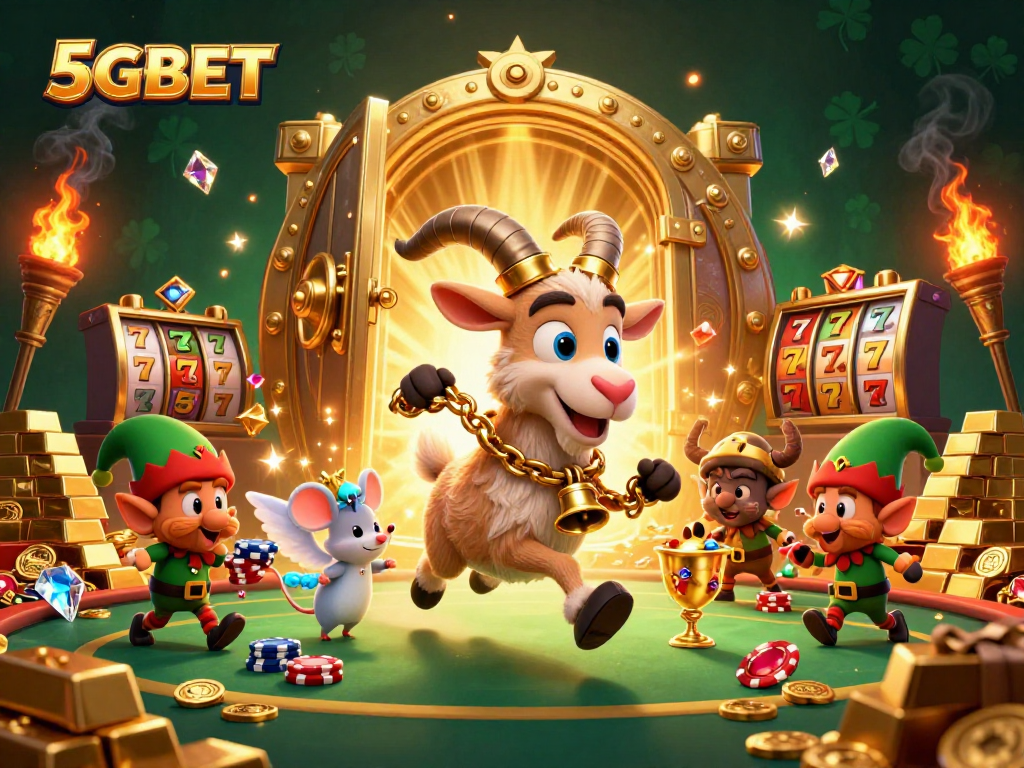 Experience the thrilling world of 5GBET as Krampus, an angel mouse, and mischievous gremlins navigate a festive casino.