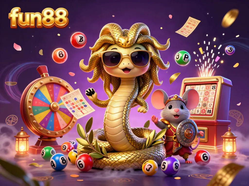 fun88 showcases an enchanting scene with Medusa, a warrior mouse, and gambling elements, perfect for casino entertainment.