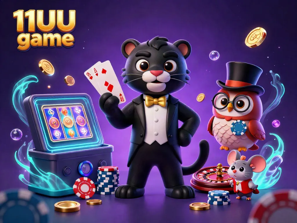 Engage in thrilling gameplay with 11UU game featuring dynamic casino elements and animated characters.