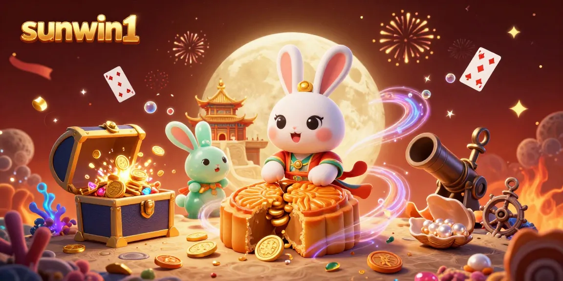 Engage with sunwin1’s vibrant casino world where a moon rabbit finds poker chips inside mooncakes.