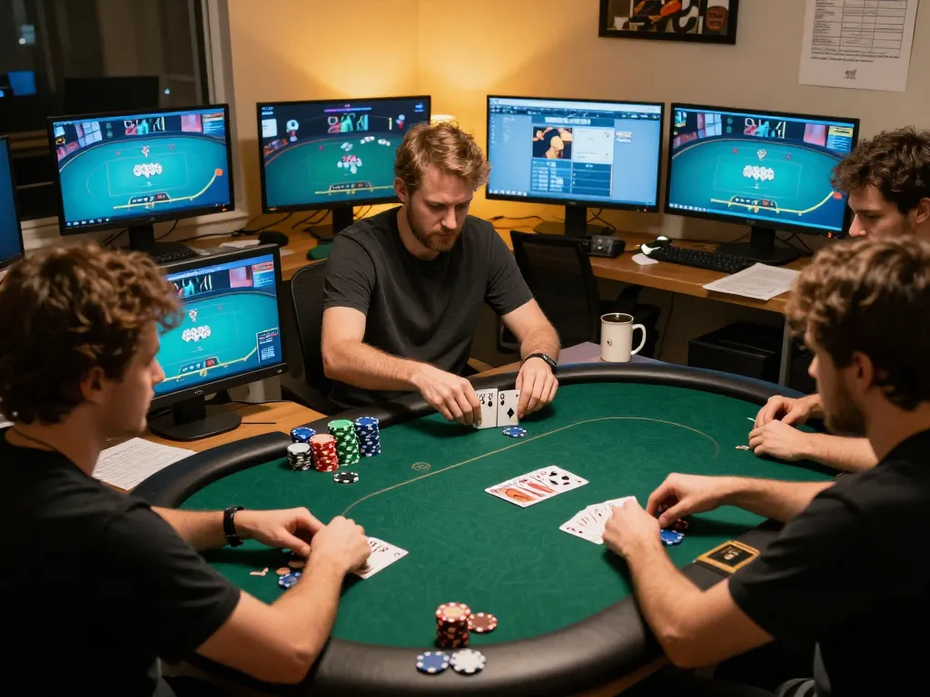 Experience the thrilling fun79 top online poker game with players engaged in high-stakes hands.