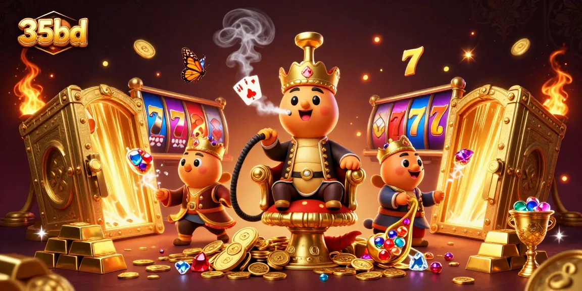 Experience high-stakes fun with 35bd as riches surround a masterful hookah caterpillar at play.