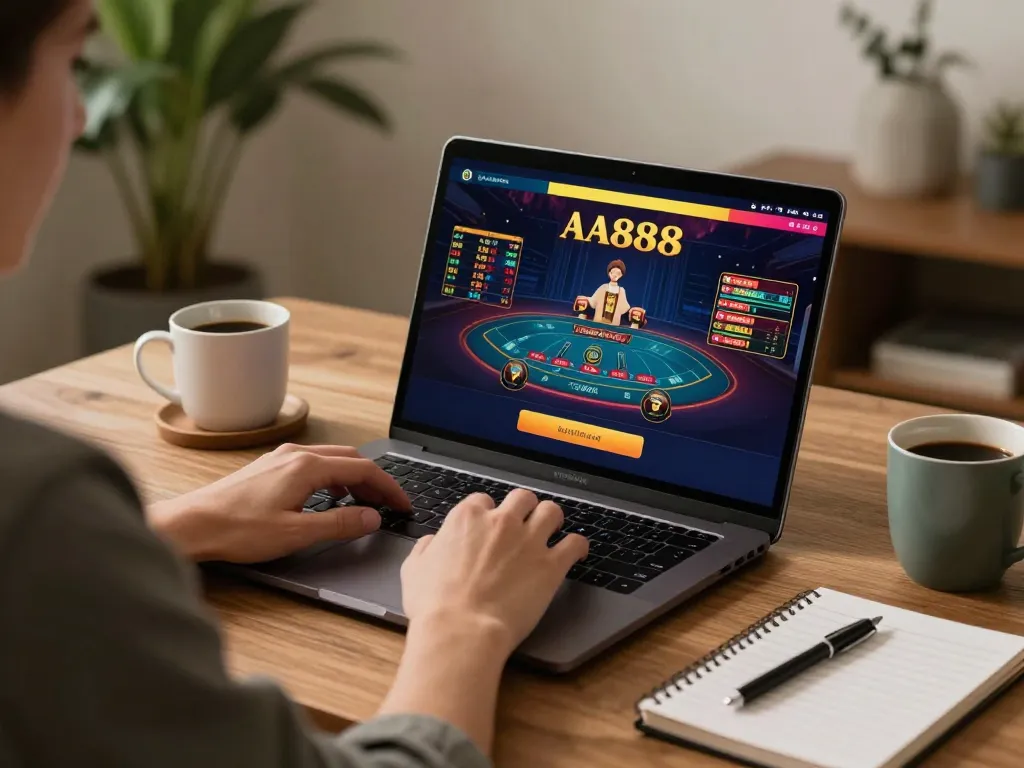 Engaging online betting experience on aa888 platform with live dealer games and cozy setup