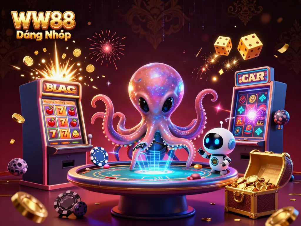 Experience the excitement of WW88 Đăng Nhập with vibrant alien characters at a cosmic casino.