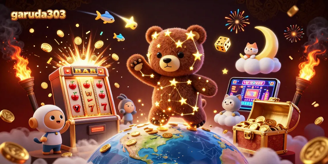 Experience wins on garuda303 with a dazzling 3D digital illustration showcasing thrilling casino elements.