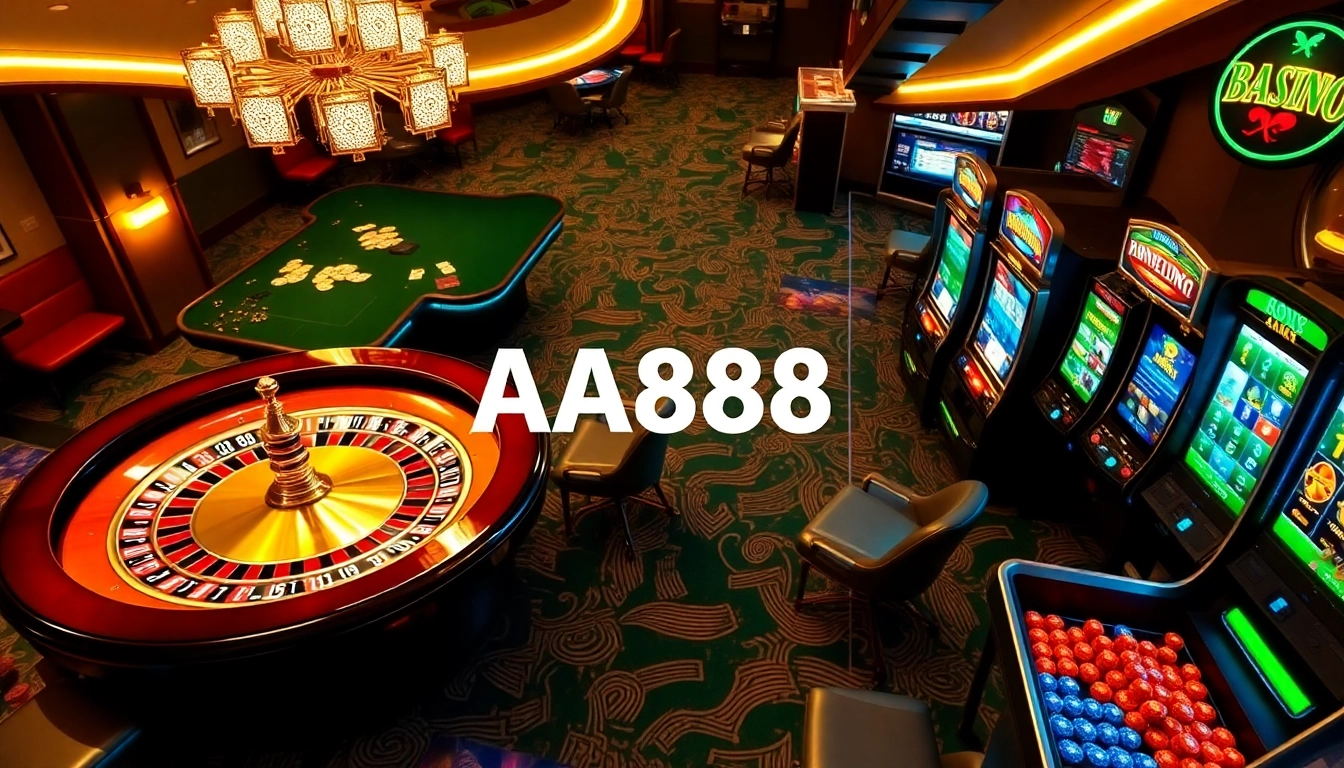 Experimente a emoção de jogar no AA888, com mesas de cassino luxuosas e máquinas caça-níqueis vibrantes.