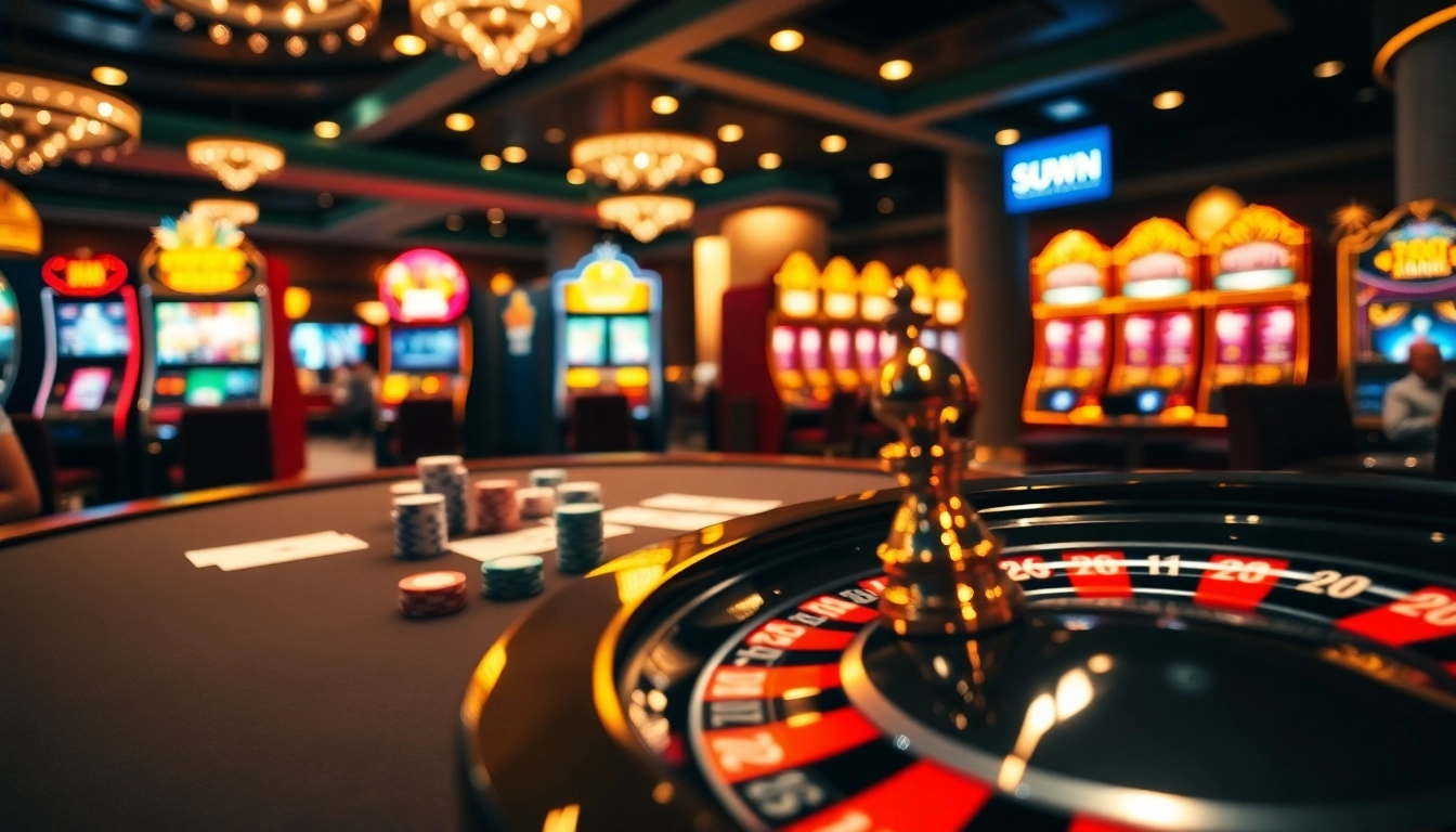 Experience the thrill of sunwin at a luxurious poker table with vibrant chips and cards.