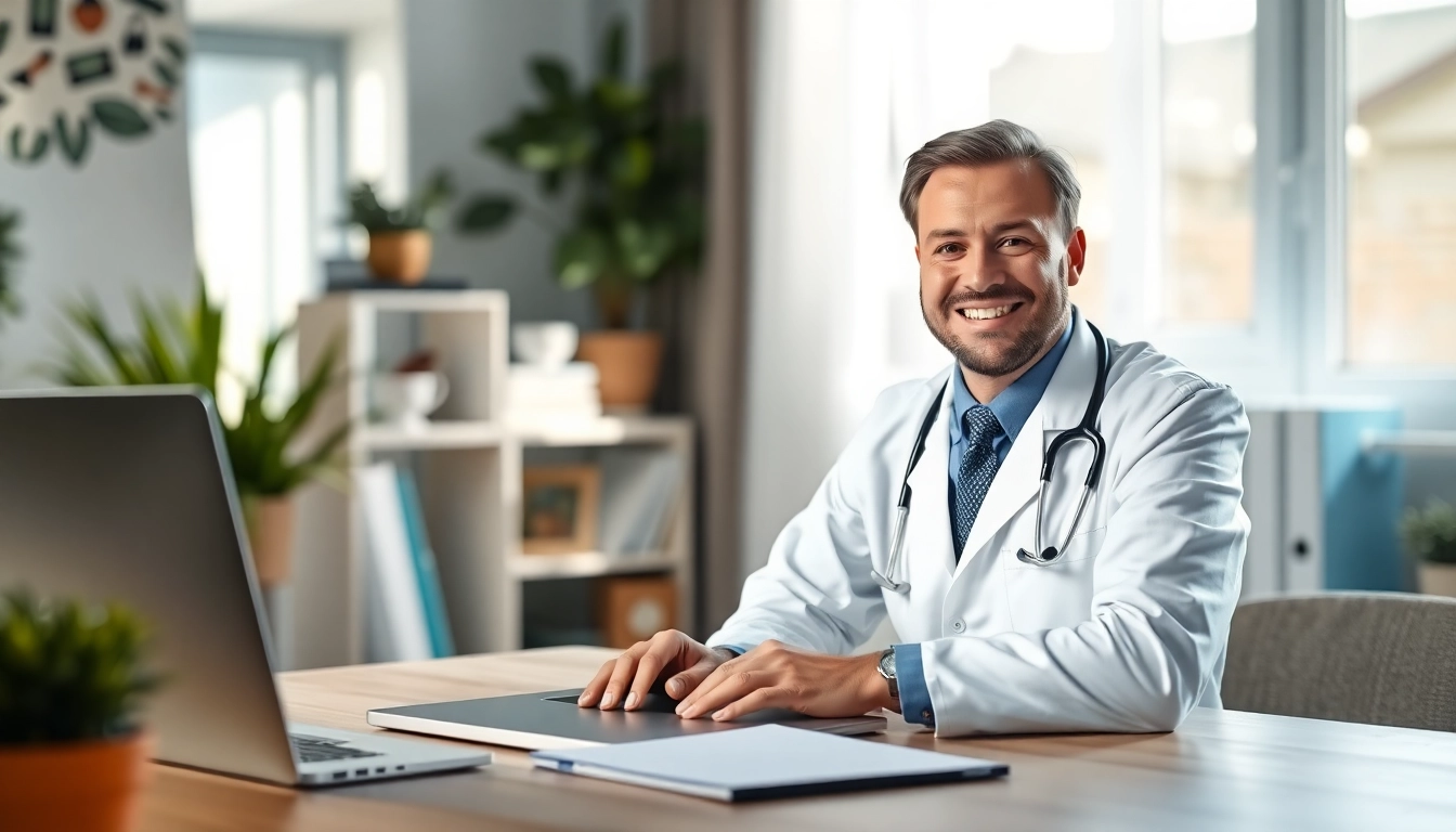 Engage in an online doctor consultation flat fee with a friendly doctor in a professional setting.