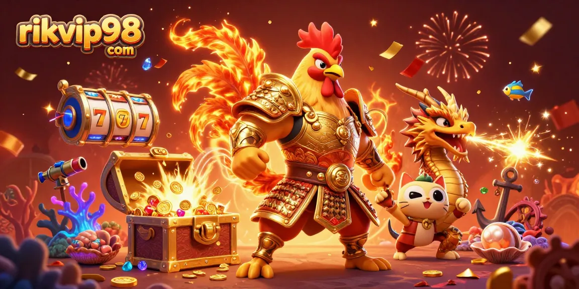 Experience thrilling wins at rikvip98 com with animated casino characters and vibrant gaming elements.