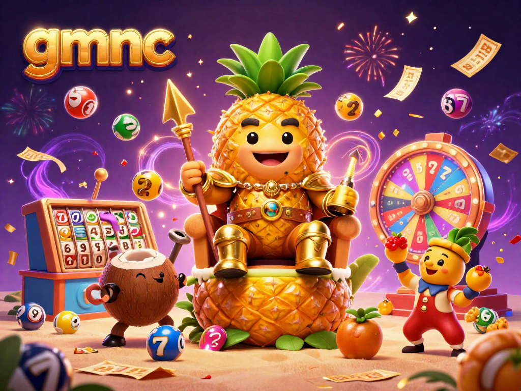 Experience excitement at gmnc with vibrant lottery elements and a fantasy casino scene.