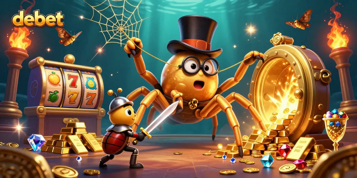 Try your luck with debet and discover treasures in this captivating slot game illustration
