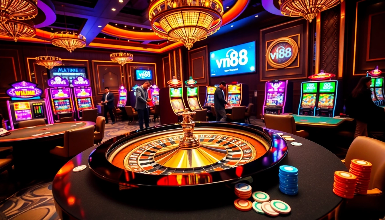 Experience the excitement of vip gaming at vn 88 casino with vibrant tables and slots.