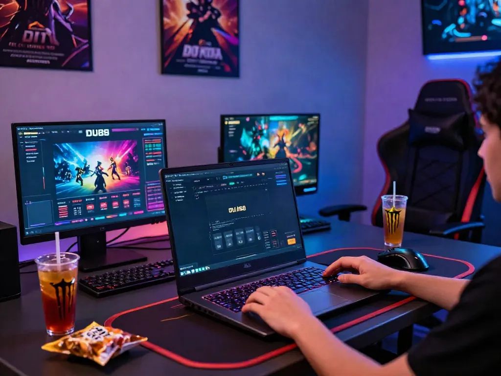 Engaged DU88 player immersed in vibrant online gaming atmosphere.
