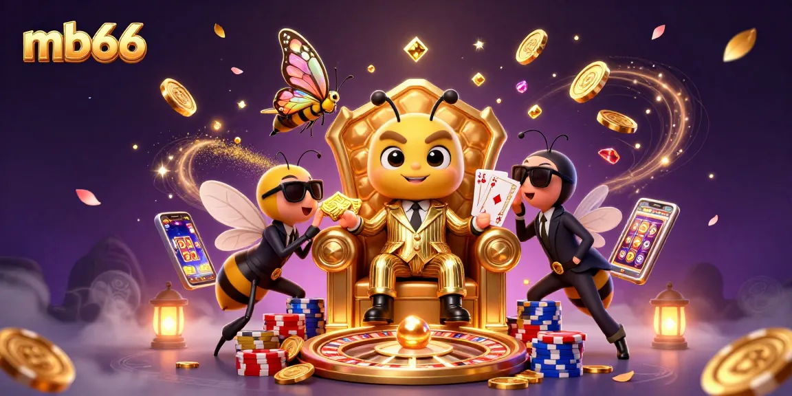 Experience thrilling gameplay at mb66 with a vibrant 3D casino illustration featuring a bumblebee mob boss.