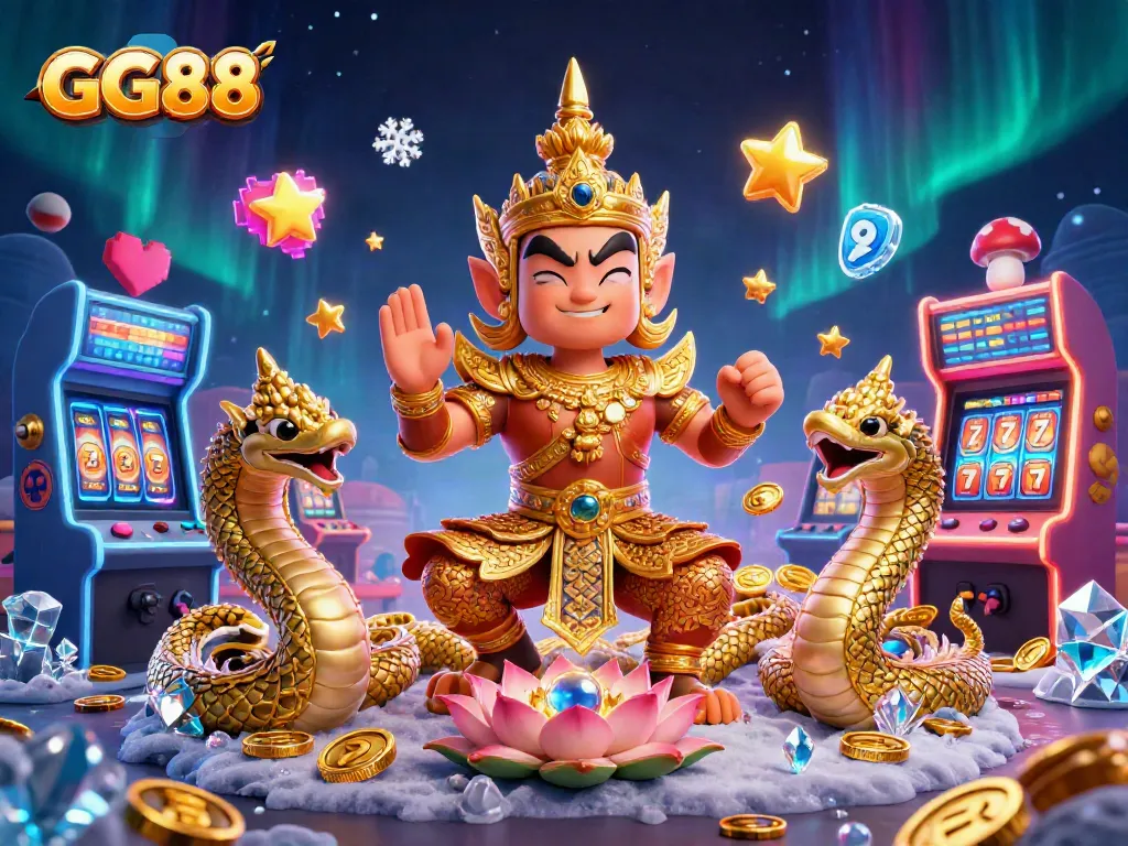 Win big at GG88 with vibrant casino-themed 3D illustrations showcasing gaming excitement and rich details.