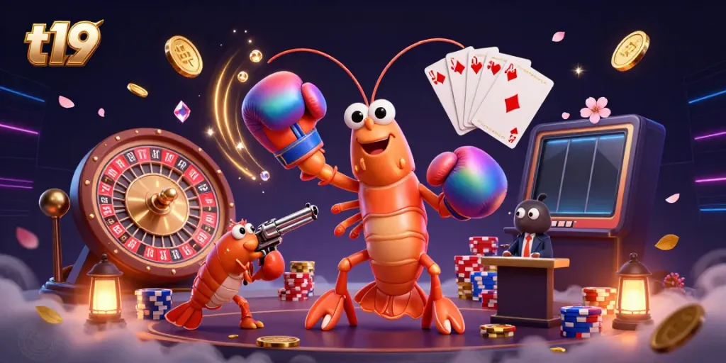 Experience thrilling gaming at t19 with an action-packed casino scene featuring vibrant characters and dynamic gameplay elements.