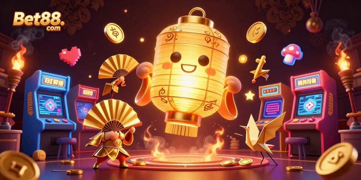 Engage in thrilling action with Bet88. com as a glowing lantern spirit and golden crane companions light up the casino.
