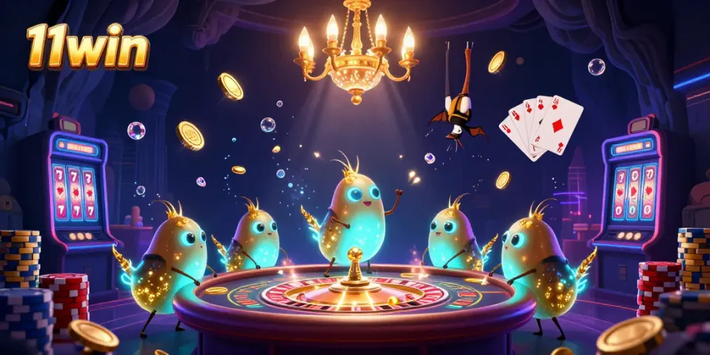 Experience the vibrant world of 11win casino, featuring glowworms lighting up the gaming scene.