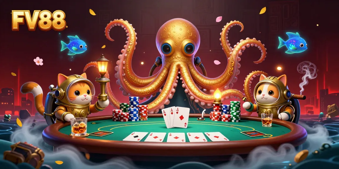 Experience thrilling moments with FV88 in an exciting poker adventure under the sea.