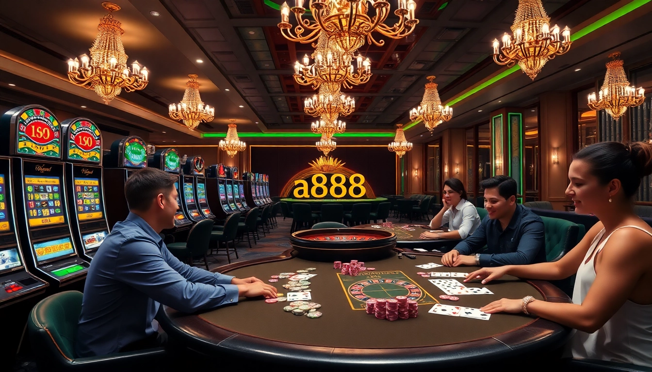 Viva a emoção dos jogos de cassino com aa888 em um cassino vibrante e luxuoso.