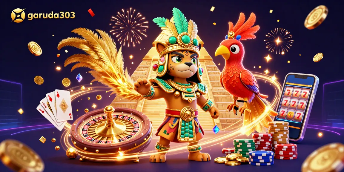 Experience thrilling wins with garuda303 in an immersive 3D casino world filled with vibrant game elements.