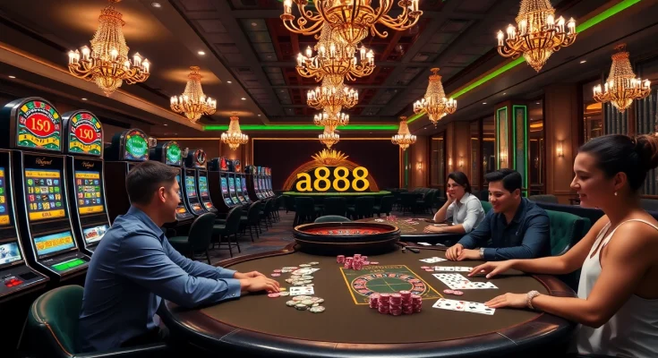 Viva a emoção dos jogos de cassino com aa888 em um cassino vibrante e luxuoso.